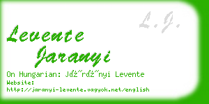 levente jaranyi business card